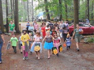 Warrensburg Travel Park & Riverfront Campground in the Adirondacks Mountains near lake george kids trick or treating